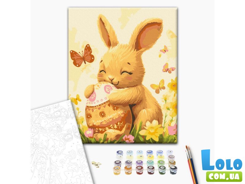 Картина по номерам Зайчонок с писанкой, Brushme (30х40 см)