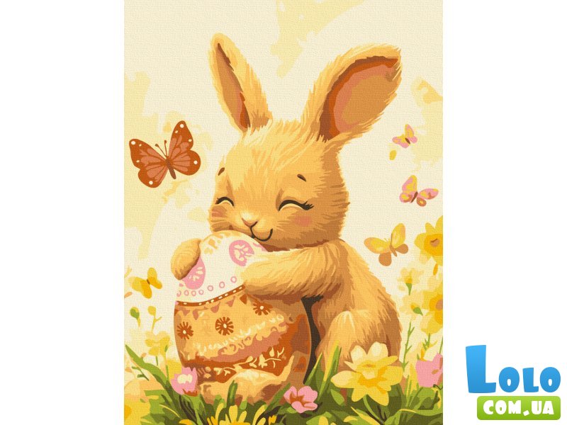 Картина по номерам Зайчонок с писанкой, Brushme (30х40 см)