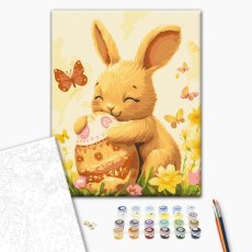 Картина по номерам Зайчонок с писанкой, Brushme (30х40 см)