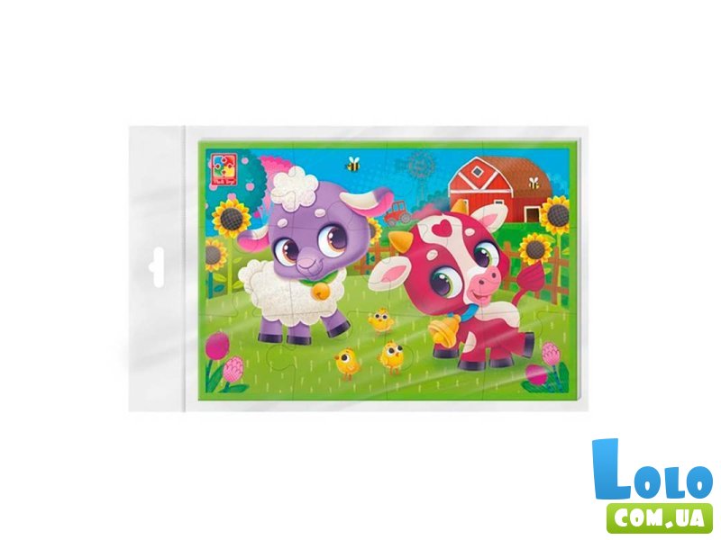 Пазлы мягкие Коровка и овечка, Vladi Toys, 12 эл.