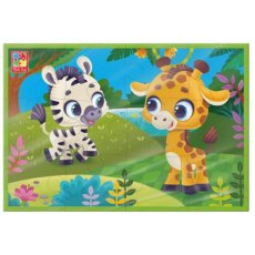 Пазлы мягкие Зебра и жираф, Vladi Toys, 12 эл.