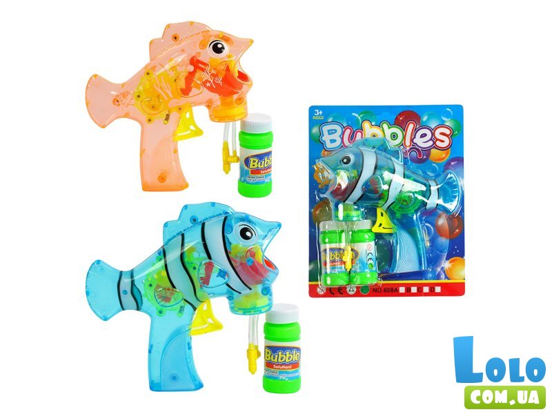 Пистолет с мыльными пузырями Рыбка (в ассортименте)