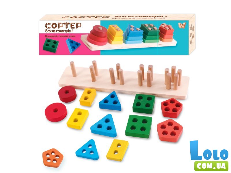 Деревянная игрушка Геометрика, WToys