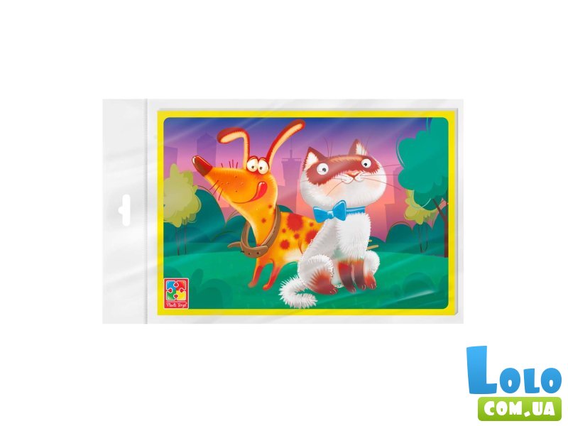 Пазлы мягкие Котик и собачка, Vladi Toys, 12 эл.