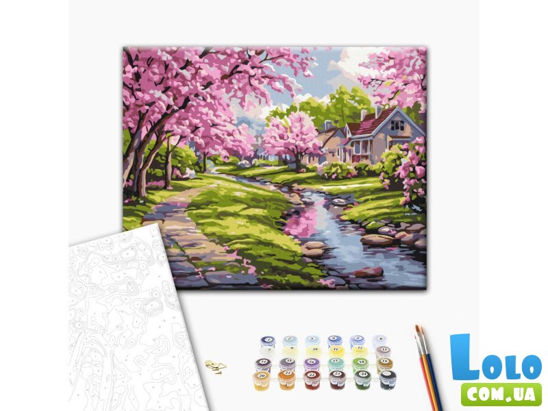 Картина по номерам Сакура у дома, Brushme (40х50 см)