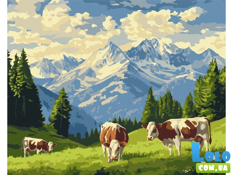 Картина по номерам Солнечное утро на лугу, Brushme (40х50 см)