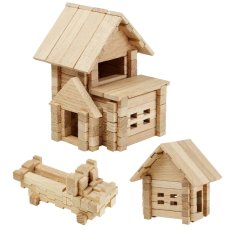 Деревянный конструктор Домик с гаражом (900118), Igroteco, 75 дет.