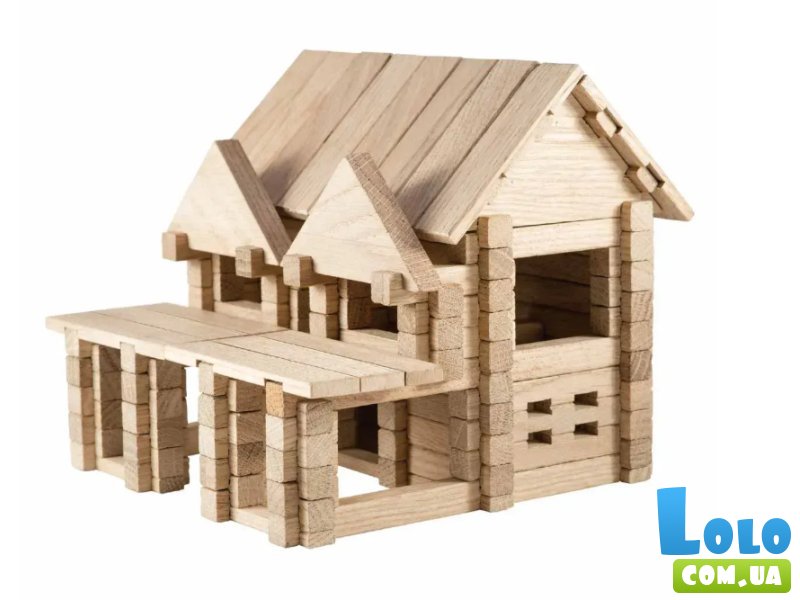 Деревянный конструктор Домик с балконом (900248), Igroteco, 136 дет.