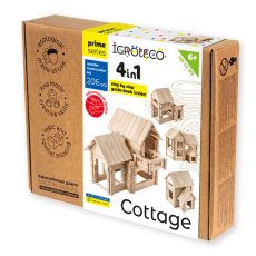 Деревянный конструктор Коттедж 4 в 1 (900323), Igroteco, 206 дет.
