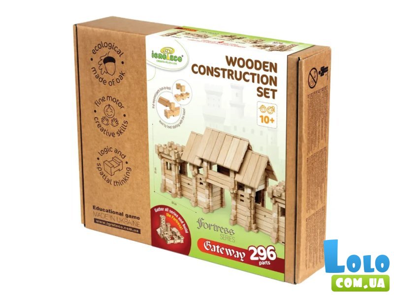 Деревянный конструктор Въездные ворота (900354), Igroteco, 296 дет.