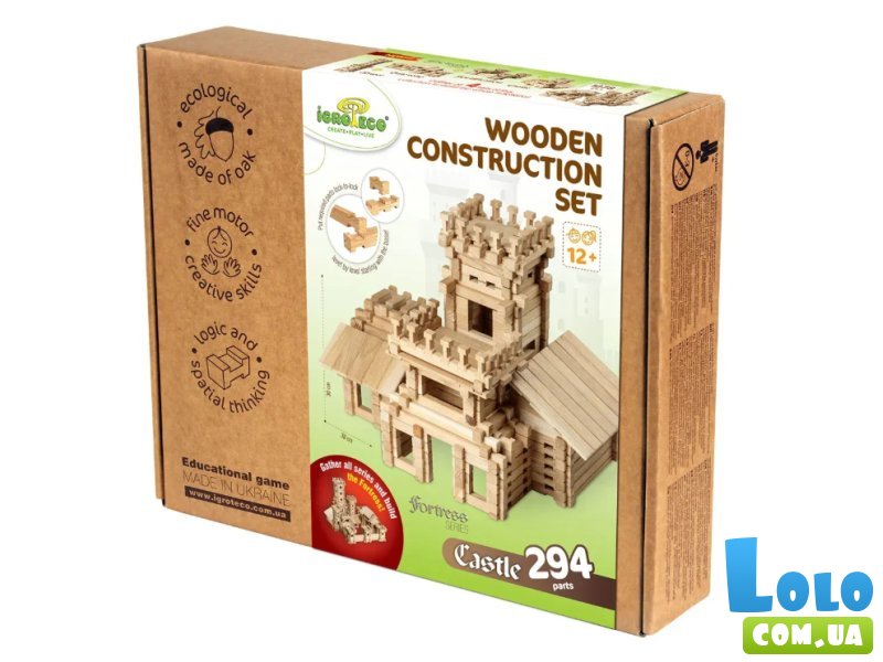 Деревянный конструктор Замок (900361), Igroteco, 294 дет.