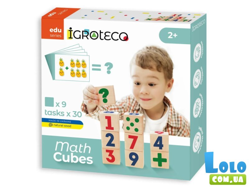 Кубики деревянные Математика, Igroteco
