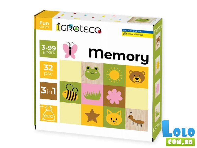 Деревянная настольная игра Мемори, Igroteco