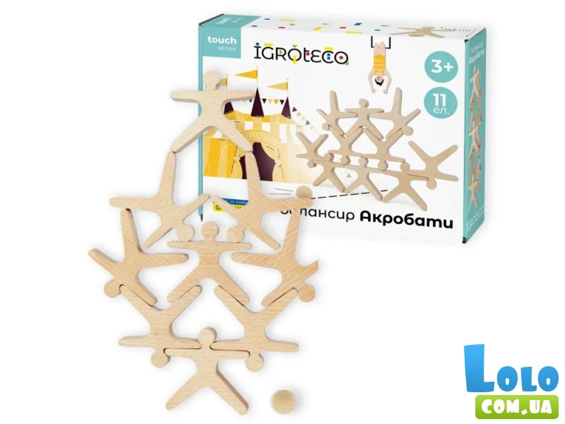 Деревянная игра-балансир Акробаты, Igroteco