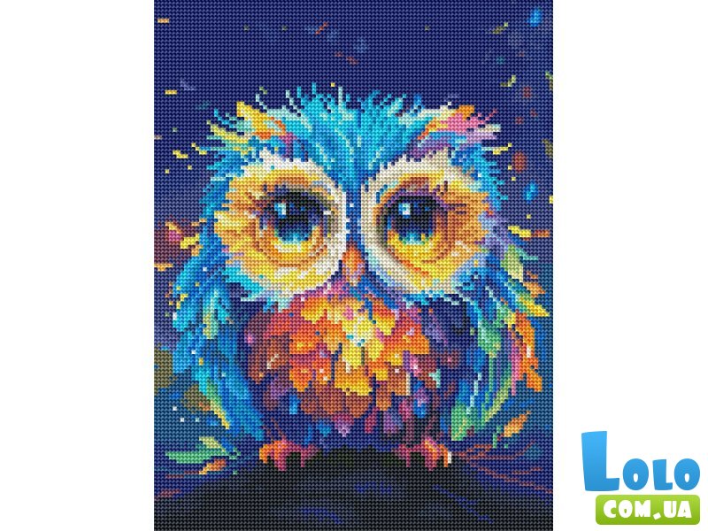 Алмазная мозаика Цветная сова, Brushme (30х40 см)