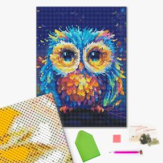 Алмазная мозаика Цветная сова, Brushme (30х40 см)