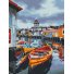 Алмазная мозаика Лодка возле городка, Brushme (30х40 см)