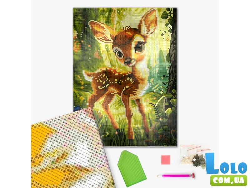 Алмазная мозаика Олененок, Brushme (30х40 см)