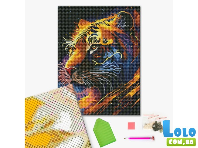 Алмазная мозаика Тигр Зодиак, Brushme (30х40 см)