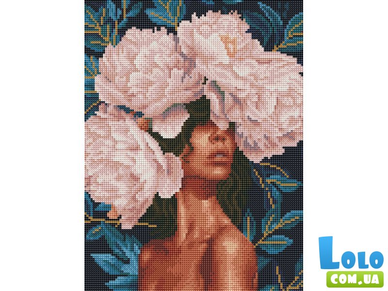 Алмазная мозаика Девушка в пионах, Brushme (30х40 см)