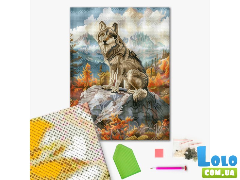 Алмазная мозаика Горный волк, Brushme (30х40 см)