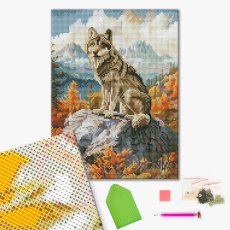 Алмазная мозаика Горный волк, Brushme (30х40 см)