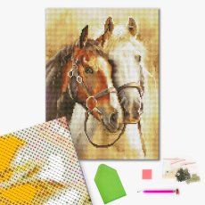 Алмазная мозаика Благородные лошади, Brushme (30х40 см)