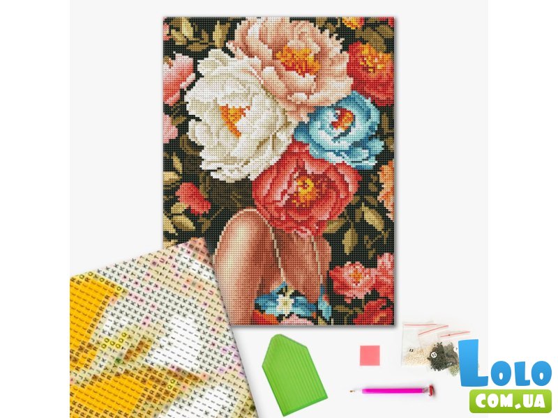 Алмазная мозаика Загадка пионов, Brushme (30х40 см)