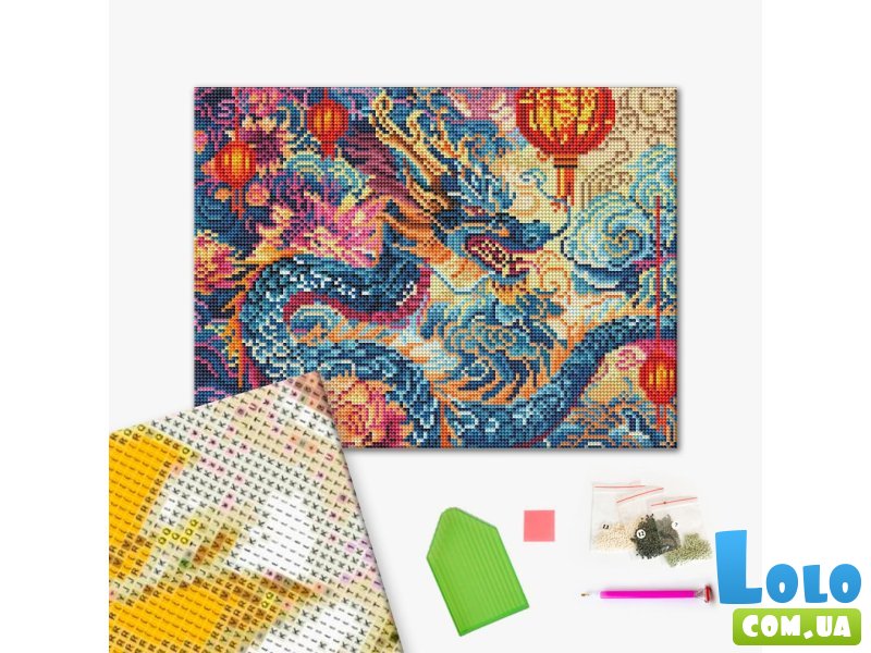 Алмазная мозаика Цветущий дракон, Brushme (30х40 см)