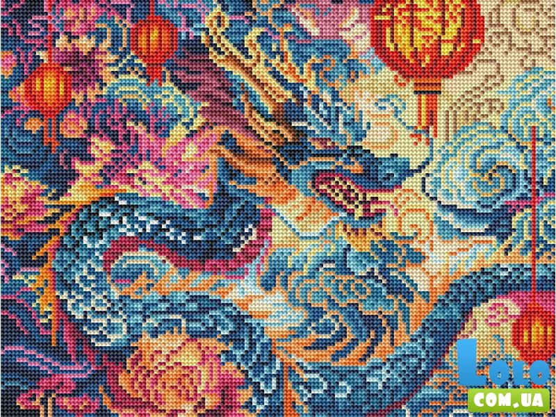 Алмазная мозаика Цветущий дракон, Brushme (30х40 см)
