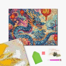 Алмазная мозаика Цветущий дракон, Brushme (30х40 см)