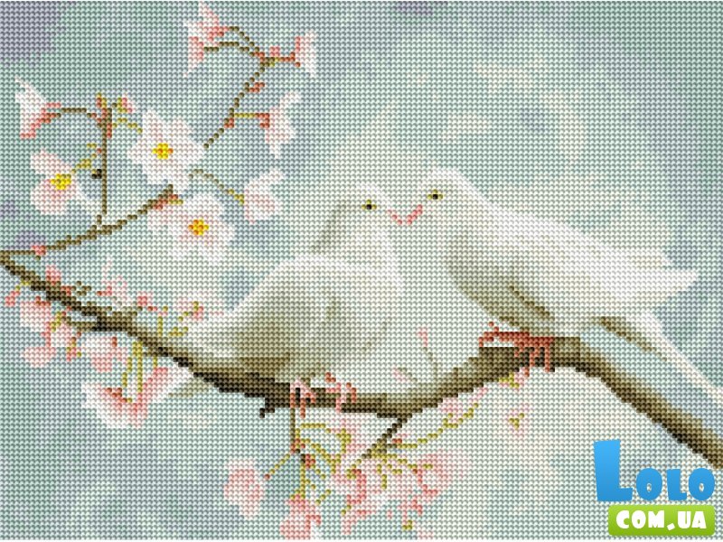 Алмазная мозаика Пара голубей, Brushme (30х40 см)