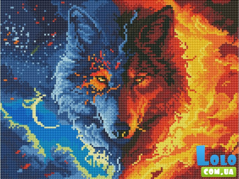 Алмазная мозаика Волк, Brushme (30х40 см)