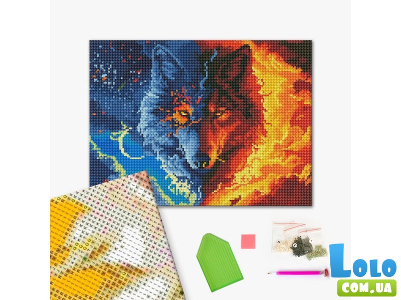 Алмазная мозаика Волк, Brushme (30х40 см)