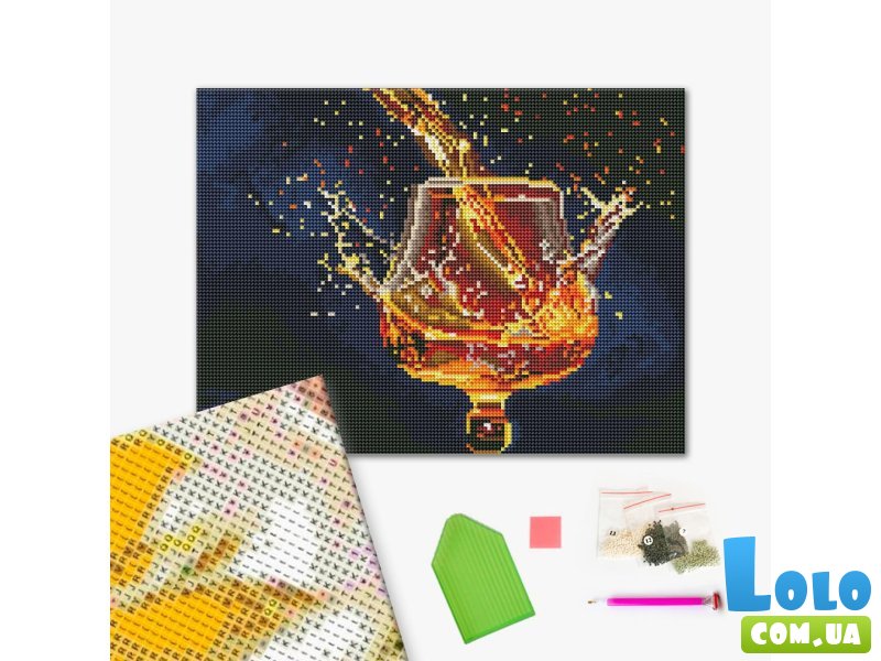 Алмазная мозаика Брызги на черном фоне, Brushme (30х40 см)