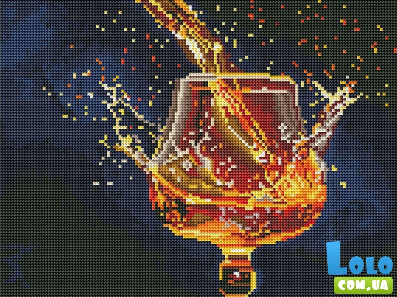 Алмазная мозаика Брызги на черном фоне, Brushme (30х40 см)