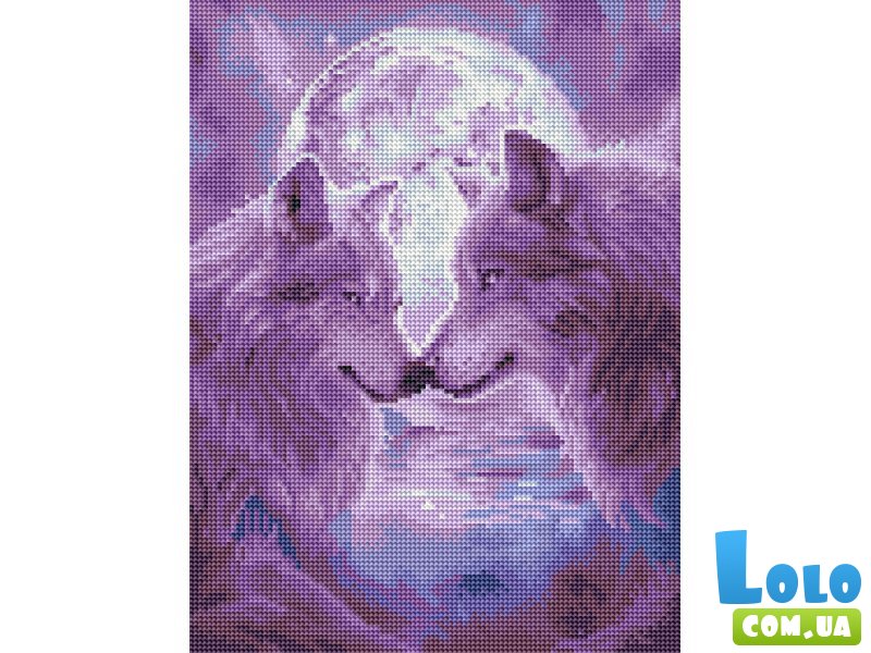 Алмазная мозаика Волки в лунном свете, Brushme (30х40 см)