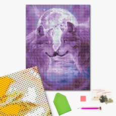 Алмазная мозаика Волки в лунном свете, Brushme (30х40 см)