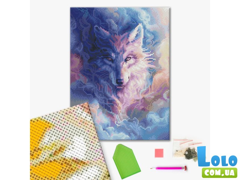 Алмазная мозаика Волк в облаках, Brushme (30х40 см)