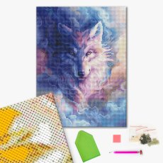 Алмазная мозаика Волк в облаках, Brushme (30х40 см)