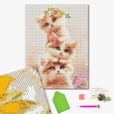 Алмазная мозаика Три котенка, Brushme (30х40 см)
