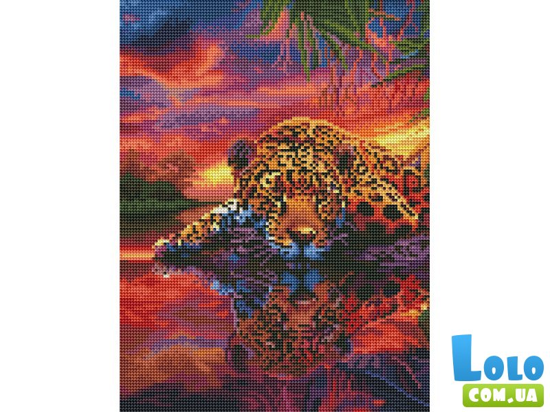 Алмазная мозаика Леопард на красочном фоне, Brushme (30х40 см)