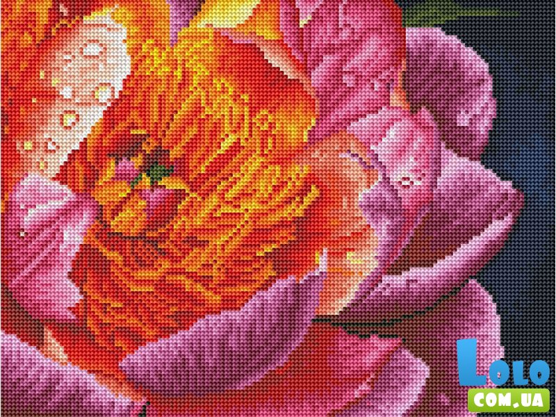 Алмазная мозаика Красочный пион, Brushme (30х40 см)