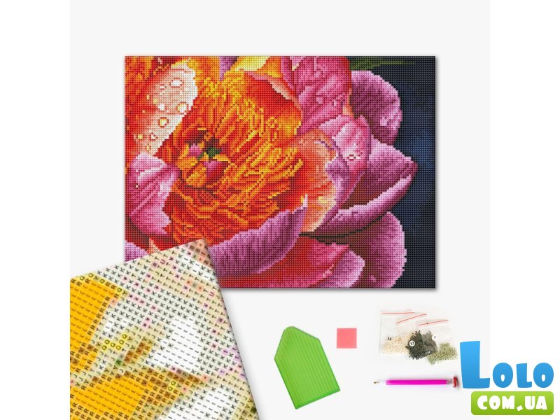Алмазная мозаика Красочный пион, Brushme (30х40 см)