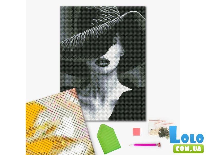 Алмазная мозаика Загадочная Дама, Brushme (30х40 см)