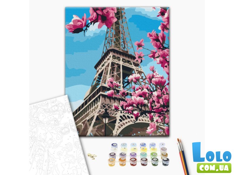 Картина по номерам Цветение магнолий в Париже, Brushme (30х40 см)