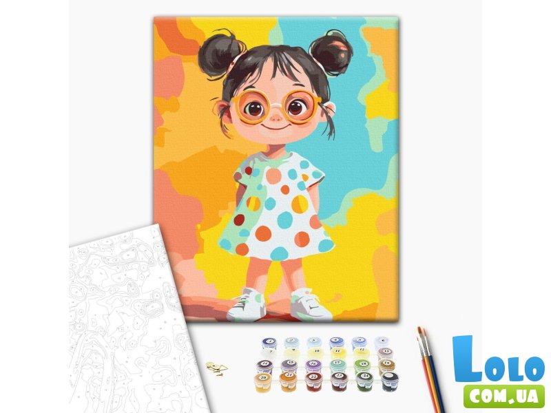 Картина по номерам Девочка-веселушка, Brushme (30х40 см)