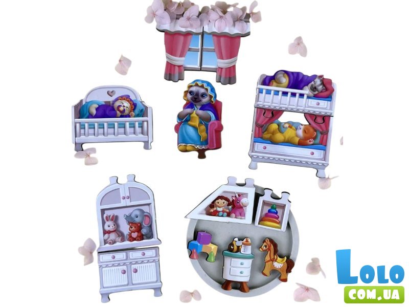 Деревянные пазлы-вкладыши Кошачий дом, Ubee, 95 эл.