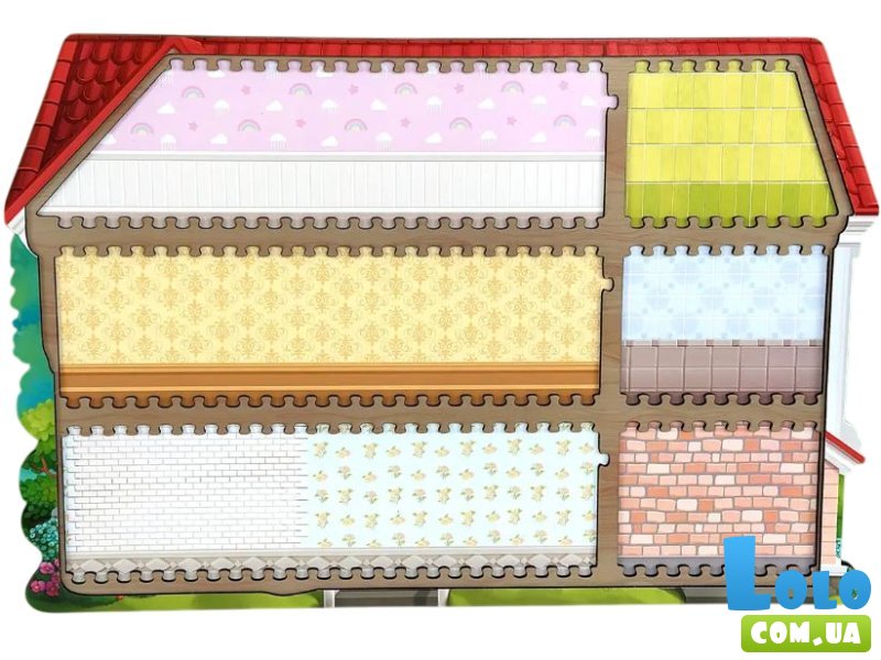 Деревянные пазлы-вкладыши Кошачий дом, Ubee, 95 эл.