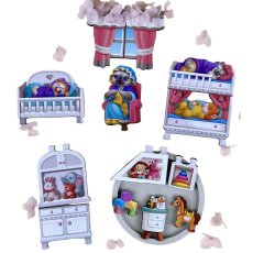 Деревянные пазлы-вкладыши Кошачий дом, Ubee, 95 эл.